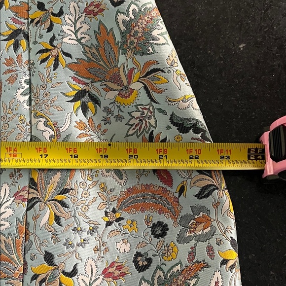 Alice & Olivia Tayla Jacquard Floral Mini Dress Blue Structured NWT Sz 12 - Picture 8 of 14